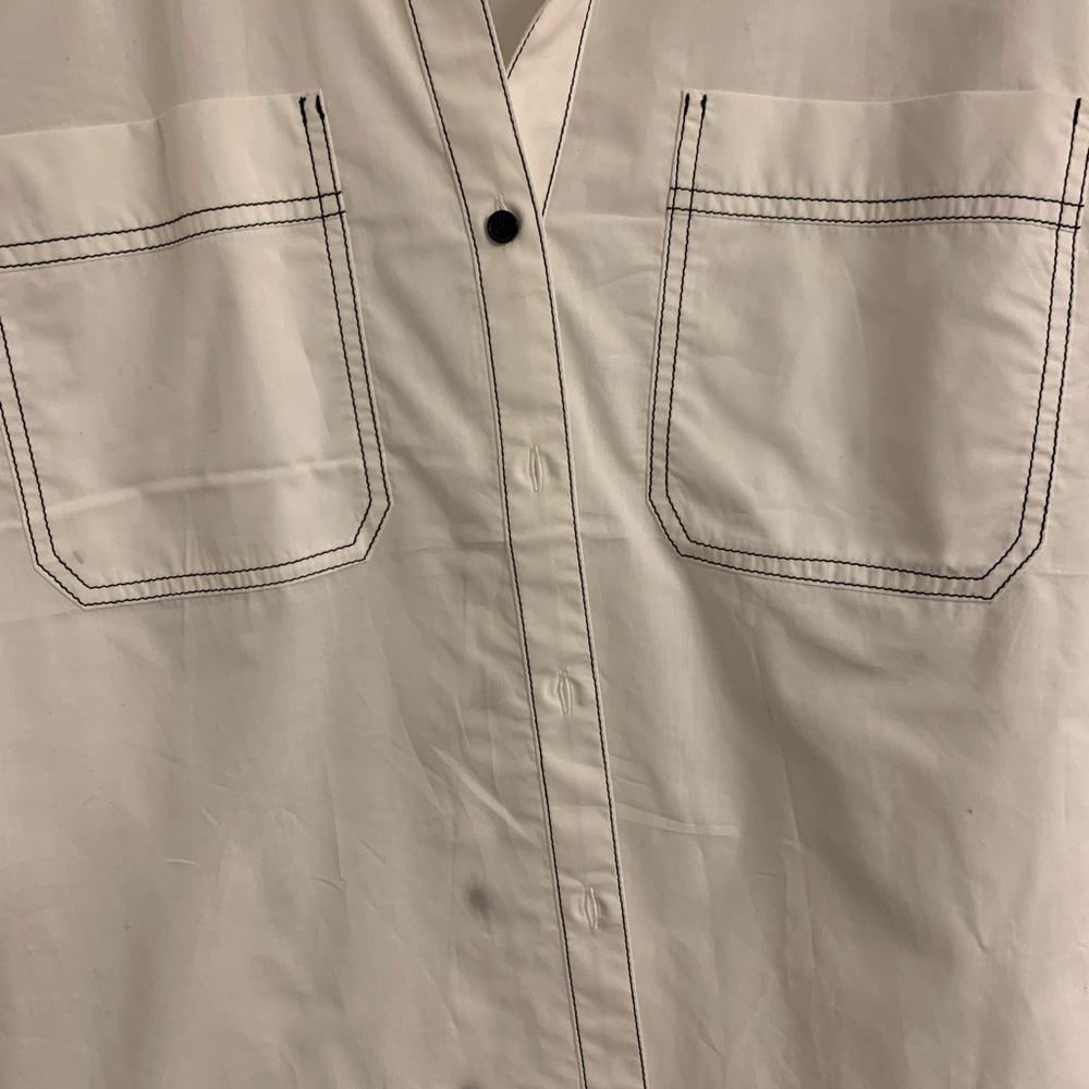 Nwot Express Button Up Sleeve Reverse Stitch Stri… - image 6